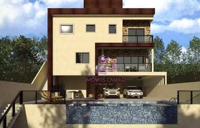 Imagem: A casa possui 4 Dormitórios, 1 Banheiro, 2 Vagas na garagem