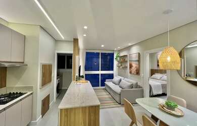 Imagem: O apartamento possui 1 Dormitório, 2 Banheiros, 1 Vaga na garagem