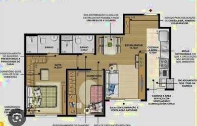 Imagem: O apartamento possui 2 Dormitórios, 2 Banheiros, 1 Vaga na