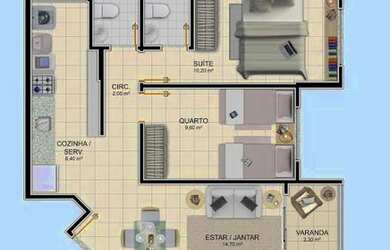 Imagem 5: Alta Vista Residence -. Varanda, 67m² de Área, 1 Vaga na garageme2 Dormitórios