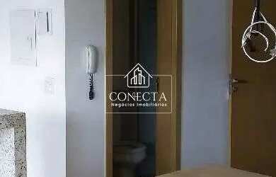 Imagem: O apartamento possui 1 Dormitório, 1 Banheiro, 1 Vaga na garagem