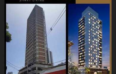 Imagem: O apartamento possui 1 Dormitório, 1 Banheiro, 1 Vaga na garagem