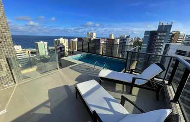 Imagem: O apartamento na cobertura possui 3 Dormitórios, 5 Banheiros