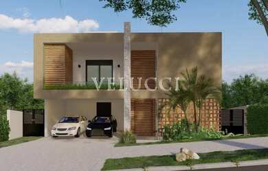 Imagem: A casa em condomínio possui 4 Dormitórios, 5 Banheiros, 4