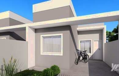 Imagem: A casa possui 3 Dormitórios, 1 Banheiro, 2 Vagas na garagem