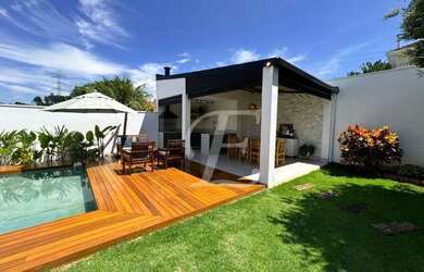 Imagem: A casa em condomínio possui 4 Dormitórios, 5 Banheiros, 4