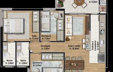 Imagem 3: Residencial Atmosfera. Churrasqueira, 179m² de Área, 2 Vagas na garageme3...