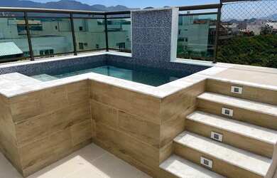 Imagem: O apartamento na cobertura possui 3 Dormitórios, 4 Banheiros