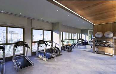 Imagem: O apartamento possui 1 Dormitório, 1 Banheiro, 1 Vaga na garagem