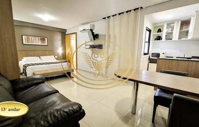 Imagem: O apartamento possui 1 Dormitório, 1 Banheiro, 1 Vaga na garagem