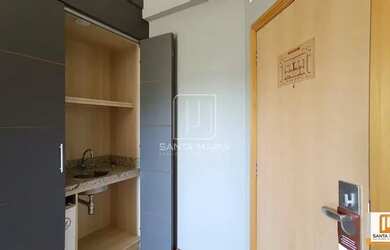 Imagem: O apartamento possui 1 Dormitório, 1 Banheiro, 1 Vaga na garagem