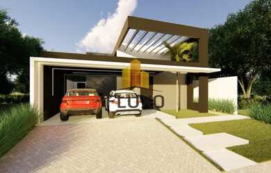 Imagem: A casa possui 3 Dormitórios, 1 Banheiro, 2 Vagas na garagem