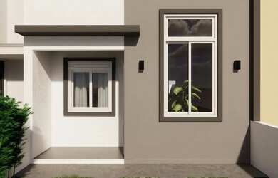 Imagem: A casa possui 2 Dormitórios, 2 Banheiros, 2 Vagas na garagem