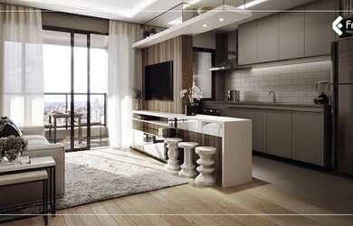 Imagem: O apartamento possui 2 Dormitórios, 1 Banheiro, 1 Vaga na garagem