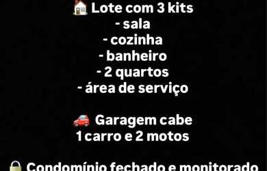 Imagem: A casa em condomínio possui 2 Dormitórios, 1 Banheiro, 3 Vagas