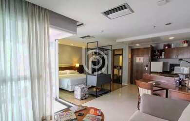 Imagem: O apartamento possui 1 Dormitório, 1 Banheiro, 1 Vaga na garagem