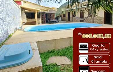 Imagem: A casa em condomínio e possui 4 Dormitórios, Suítes, 1 Banheiro