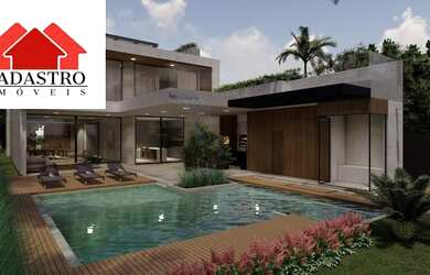 Imagem: A casa em condomínio possui 5 Dormitórios, 5 Banheiros, 4