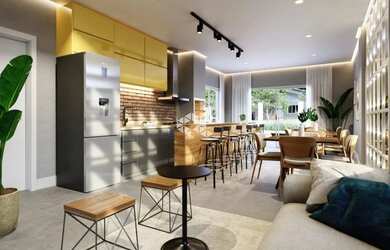 Imagem: O apartamento possui 2 Dormitórios, 1 Banheiro, 1 Vaga na garagem