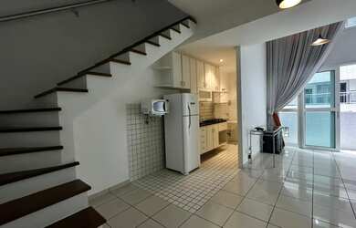 Imagem: O apartamento possui 1 Dormitório, 2 Banheiros, 1 Vaga na garagem