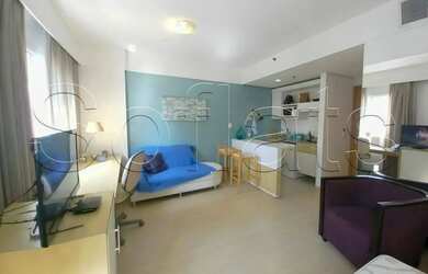 Imagem: O apartamento possui 1 Dormitório, 1 Banheiro, 1 Vaga na garagem