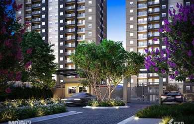 Imagem: O apartamento possui 2 Dormitórios, 1 Banheiro, 1 Vaga na garagem