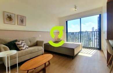 Imagem: O apartamento possui 1 Dormitório, 1 Banheiro, 1 Vaga na garagem