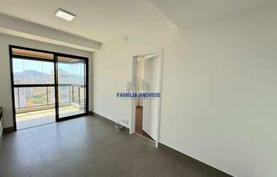 Imagem: O apartamento possui 1 Dormitório, 2 Banheiros, 1 Vaga na garagem