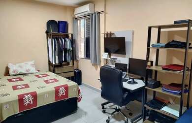 Imagem: O studio possui 1 Dormitório, 1 Banheiro, 1 Vaga na garagem