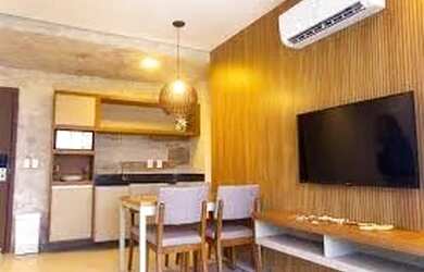 Imagem: O apartamento possui 1 Dormitório, 1 Banheiro, 1 Vaga na garagem