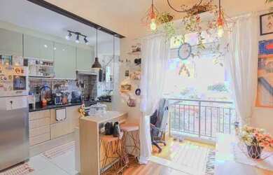 Imagem: O apartamento possui 1 Dormitório, 1 Banheiro, 1 Vaga na garagem