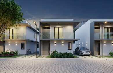 Imagem: A casa em condomínio possui 3 Dormitórios, 2 Banheiros, 2