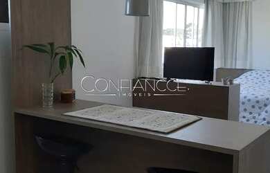 Imagem: O apartamento possui 1 Dormitório, 1 Banheiro, 1 Vaga na garagem