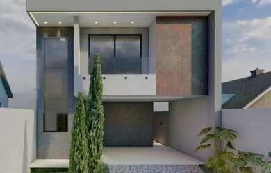 Imagem: A casa possui 3 Dormitórios, 3 Banheiros, 4 Vagas na garagem