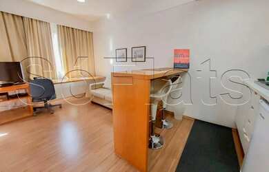 Imagem: O apartamento possui 1 Dormitório, 1 Banheiro, 1 Vaga na garagem