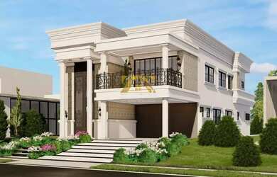 Imagem: A casa em condomínio possui 4 Dormitórios, 5 Banheiros, 355m²