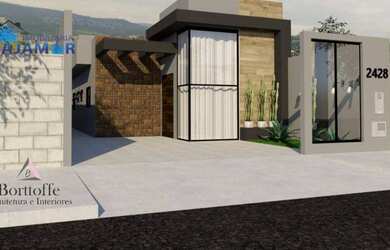 Imagem: A casa possui 3 Dormitórios, 3 Banheiros, 2 Vagas na garagem