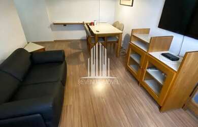 Imagem: O apartamento possui 1 Dormitório, 1 Banheiro, 1 Vaga na garagem