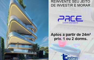 Imagem: O studio possui 1 Dormitório, 1 Banheiro, 24m² de Área e