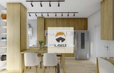 Imagem: O apartamento possui 1 Dormitório, 1 Banheiro, 1 Vaga na garagem