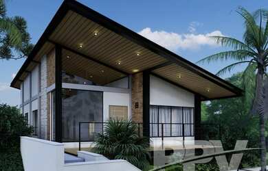 Imagem: A casa em condomínio possui 3 Dormitórios, 3 Banheiros, 350m²