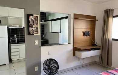 Imagem: O apartamento possui 1 Dormitório, 1 Banheiro, 1 Vaga na garagem