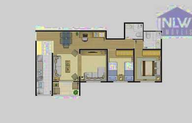Imagem: O apartamento possui 2 Dormitórios, 2 Banheiros, 2 Vagas na