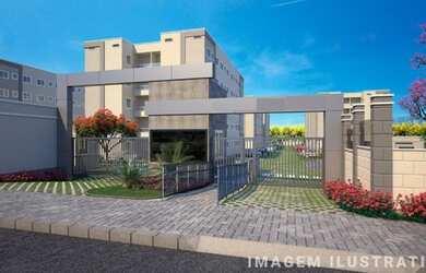 Imagem: O apartamento possui 2 Dormitórios, 1 Banheiro, 1 Vaga na garagem