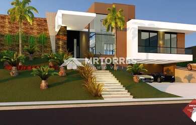 Imagem: A casa em condomínio possui 4 Dormitórios, 5 Banheiros, 5