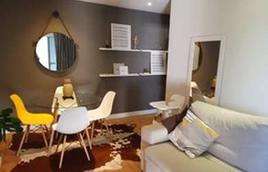 Imagem: O apartamento possui 1 Dormitório, 2 Banheiros, 1 Vaga na garagem