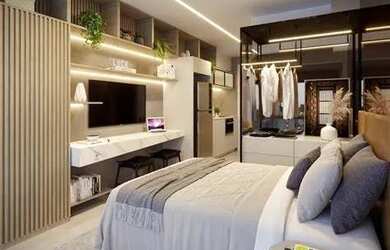 Imagem: O apartamento possui 1 Dormitório, 1 Banheiro, 33m² de Área