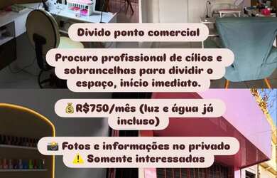 Imagem: Divido Espaço para Cílios e Sobrancelhas