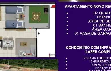 Imagem: O apartamento possui 2 Dormitórios, 1 Banheiro, 1 Vaga na garagem