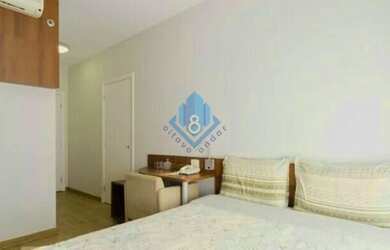 Imagem: O apartamento possui 1 Dormitório, 1 Banheiro, 1 Vaga na garagem